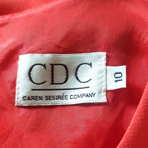 CDC Women's Orange Red Y2K Dress Size 10 Sheath Career Business Elegant - Picture 5 of 6